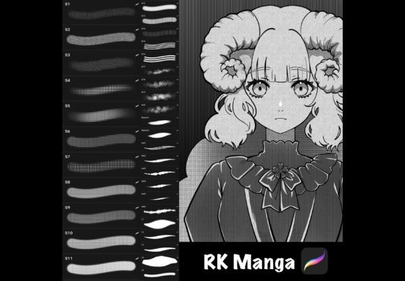 Download Manga Brushes Pack for Procreate - Manga brushes Collection