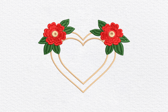 Download Floral Heart Frame Embroidery Design - Premium Bundle
