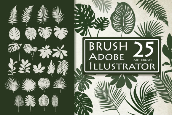 Download Tropical Leaves Brushes for AI - Leaves brushes Collection